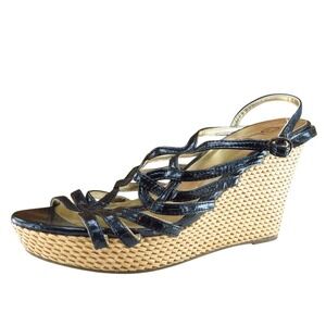 Glo Jeans Sz 8.5 M Black Strappy Synthetic Women‎ Sandals